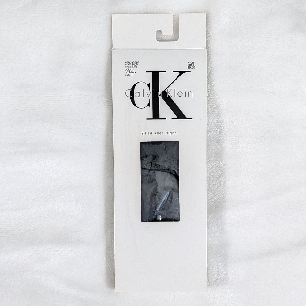 ❤️ 2006 Calvin Klein Knee High Sheer Size 1 Panty Hose
